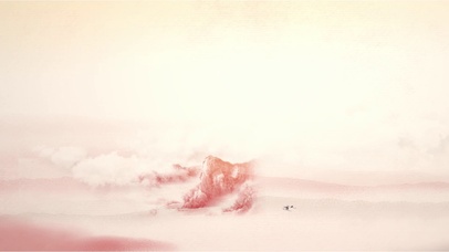 中国风水墨梅花童子祝福