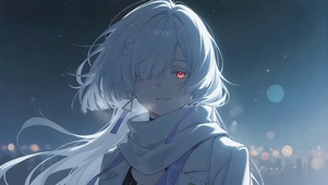 坚果白发忧郁少女