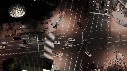 城市里的上帝夜景视角