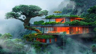 护眼山绿景树木