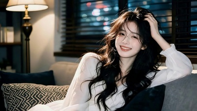 可爱甜美居家女孩
