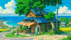 放松夏日海边小屋