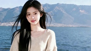 海边清纯少女