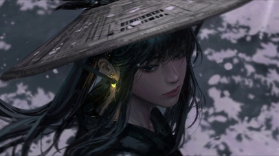 斗笠承雪