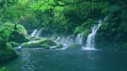 4K绿色护眼瀑布