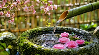 庭院竹泉