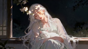 月光白发少女