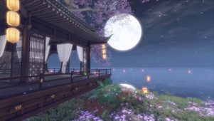 月夜湖畔