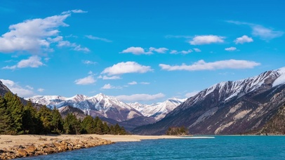 8K西藏然乌湖自然风景天空云朵
