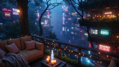 雪天科幻赛博阁楼