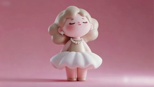 欣赏音乐的小女孩