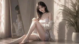 慵懒居家清纯美少女