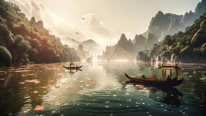 插画风景壁纸ai