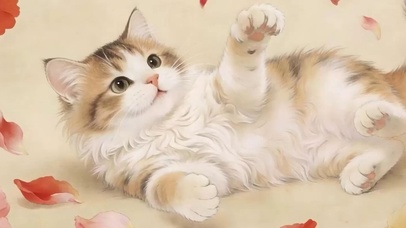 可爱猫咪带鱼屏