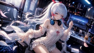 白发少女桌面