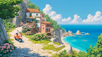 夏天治愈海景小屋