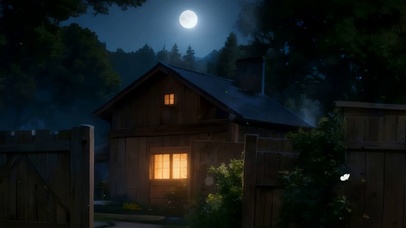 夜景树木河流双屏