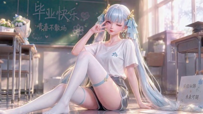 毕业季教室美少女今汐