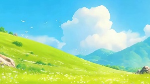 白云花草树木带鱼屏