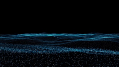 蓝色波浪粒子流动