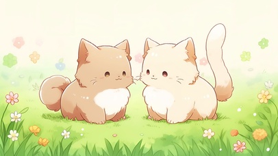 两只可爱小猫咪