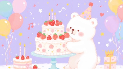 可爱小熊生日呀