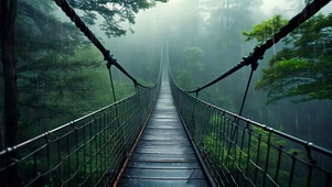 雨中森山吊桥 