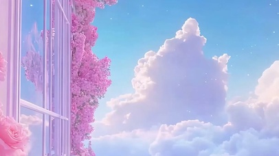 护眼花朵树木带鱼屏