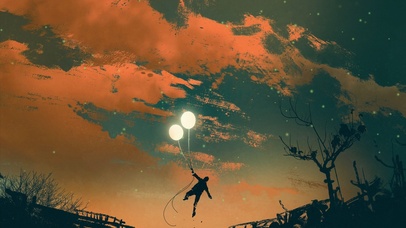 4K高清 气球星空