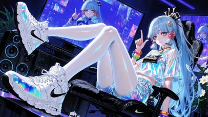 潮酷电竞炫彩少女-神里绫华