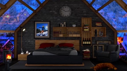 冬季舒适的阁楼和狗狗