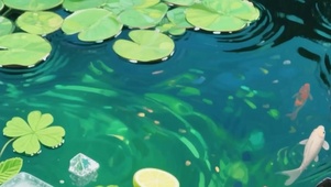 夏天池塘鱼群带鱼屏