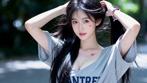 户外清纯元气美少女