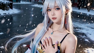 cos白发二次元少女