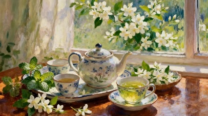 护眼茶座外面树