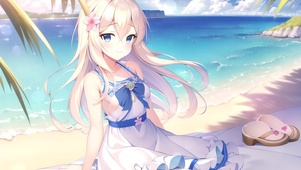 可爱清纯沙滩少女