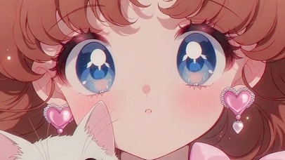 萌萌的抱猫少女