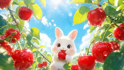 吃樱桃兔子