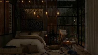 雨天温馨的房间