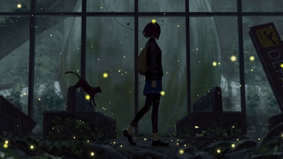 女孩与猫咪
