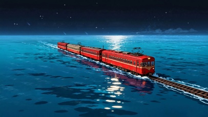 夜景海景火车
