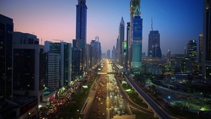 4K 航拍迪拜繁华都市