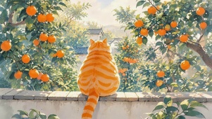 橘子树林橘猫