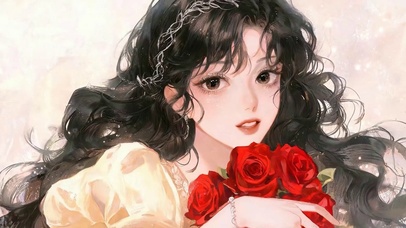 拿着鲜花女孩