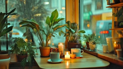 治愈雨天咖啡馆4K