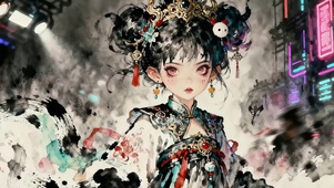 水墨少女