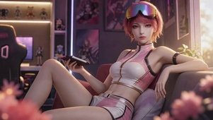 粉发电竞少女佐娅