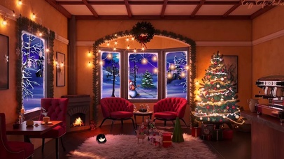冬季圣诞咖啡厅