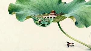 浮鸭见荷藏一园