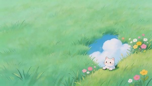 草甸鲜花猫咪